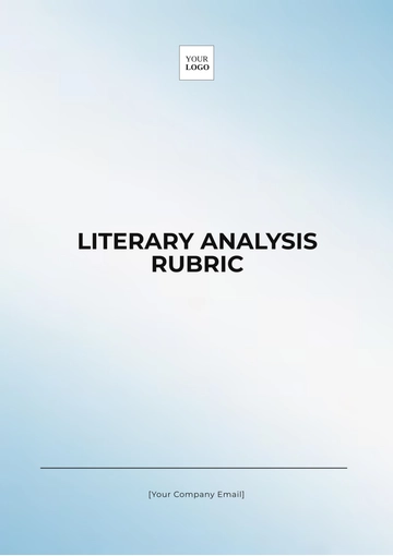 Free Literary Analysis Rubric Template to Edit Online