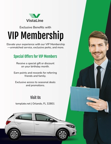 Free Car Rental VIP Member Flyer Template to Edit Online