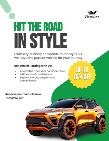 Free Car Rental Advertising Flyer Template to Edit Online