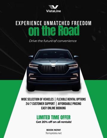 Free Car Rental Digital Flyer Template to Edit Online