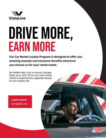 Free Car Rental Loyalty Program Flyer Template to Edit Online