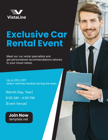 Free Car Rental Event Promotion Flyer Template to Edit Online