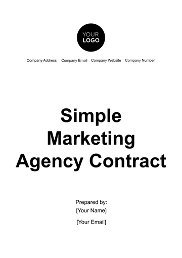 Free Simple Marketing Agency Contract Template to Edit Online
