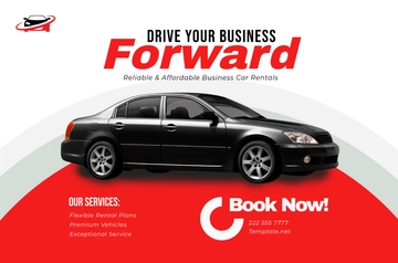 Free Car Rental Business Banner Template to Edit Online