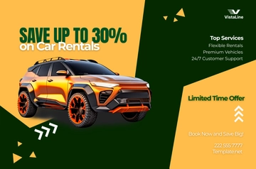 Free Car Rental Promotion Banner Template to Edit Online