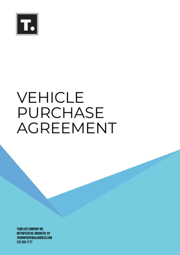 Free Vehicle Purchase Agreement Template to Edit Online