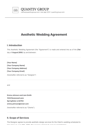 Free Aesthetic Wedding Agreement Template to Edit Online Free Aesthetic Wedding Agreement Template to Edit Online