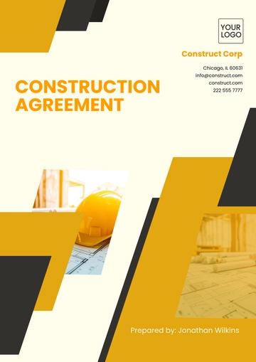 Free Construction Agreement Template to Edit Online | Template.net