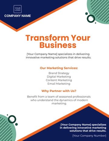 Free Marketing Professional Flyer Design Template to Edit Online