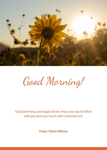 Free Onam Good Morning Wishes Template to Edit Online