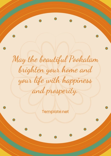Free Onam Pookalam Wishes Template to Edit Online