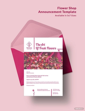 Flower Shop Announcement Template