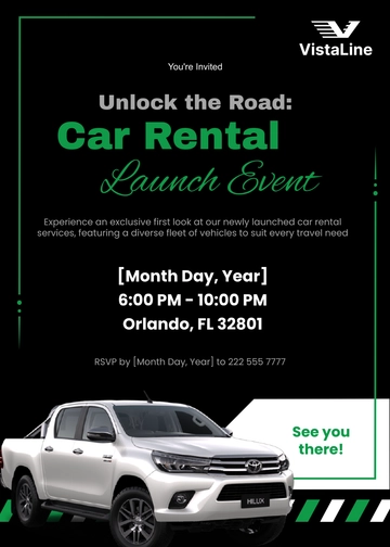 Free Car Rental Launch Event Invitation Template to Edit Online