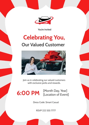 Free Car Rental Customer Appreciation Invitation Template to Edit Online