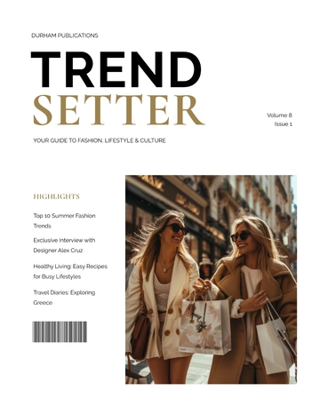 Free Elegant Women's Magazine Template to Edit Online
