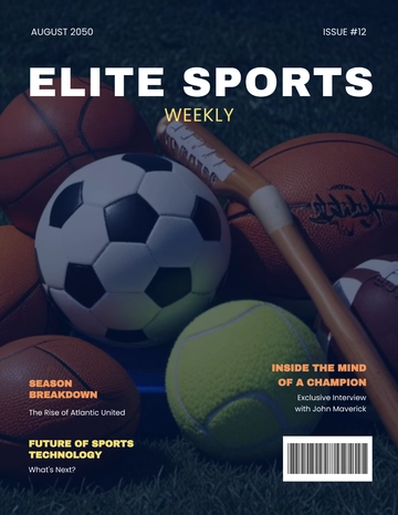 Free Sports Background Magazine Template to Edit Online