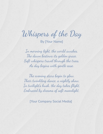 Free Textured Handwritten Poem Template to Edit Online