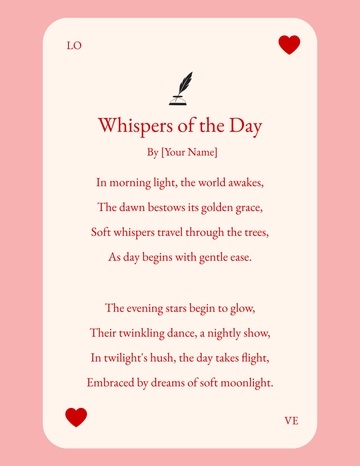 Free Aesthetic Love Poem Template to Edit Online