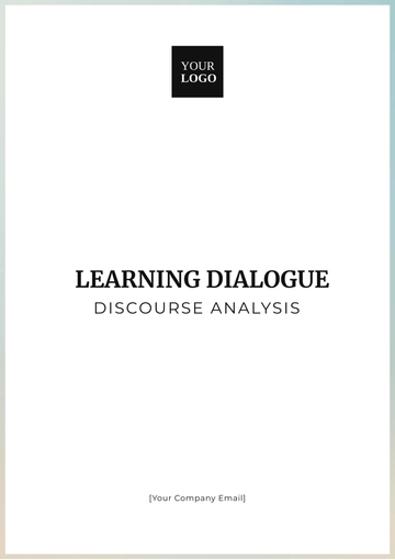 Free Learning Dialogue Discourse Analysis Template to Edit Online