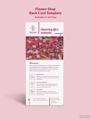 Flower Shop Rack Card Template