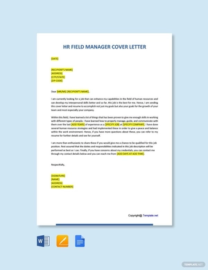HR Field Manager Cover Letter