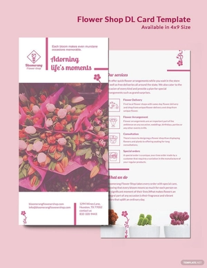 Flower Shop DL Card Template