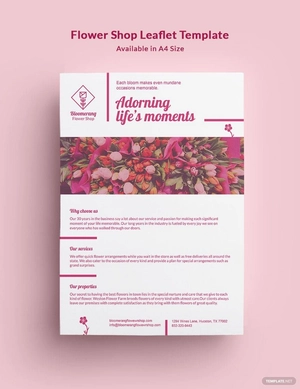 Flower Shop Leaflet Template