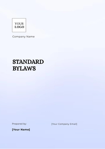 Free Standard Bylaws Template to Edit Online