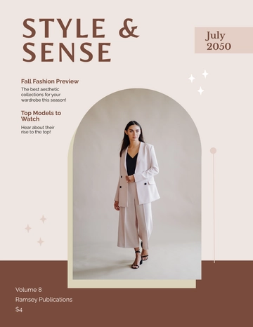Free Aesthetic Cover Model Magazine Template to Edit Online