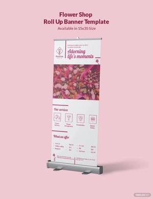 Flower Shop Roll Up Banner Template