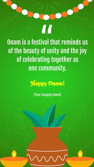 Free Onam Festival Quote Template to Edit Online