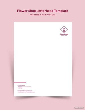 Flower Shop Letterhead Template