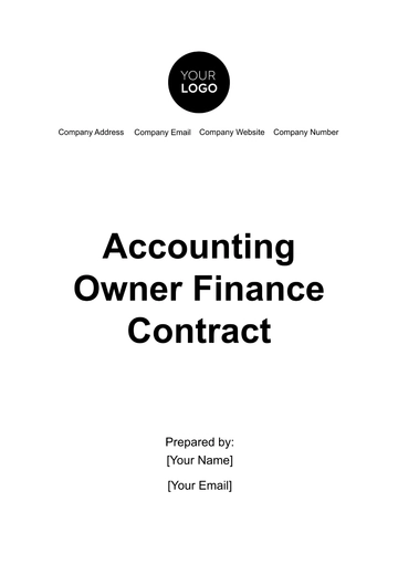 Free Accounting Owner Finance Contract Template to Edit Online