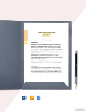 Residential Construction Scope of Work Template