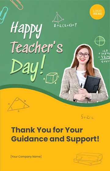 Free Happy Teacher's Day Poster Template to Edit Online