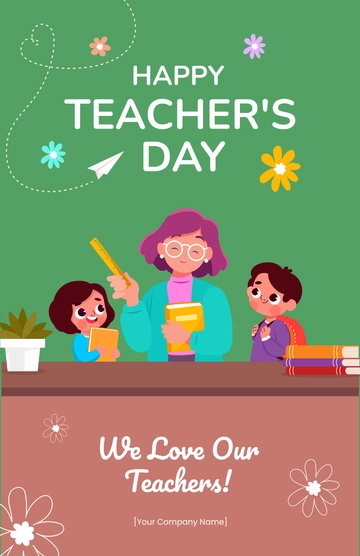 Free Teacher's Day Poster for Kids Template to Edit Online