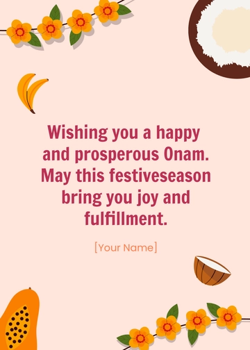 Free Happy Onam Wishes Template to Edit Online