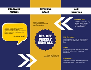 Free Car Rental Agency Brochure Template to Edit Online