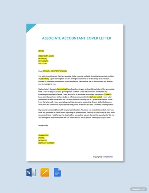 Associate Accountant Cover Letter