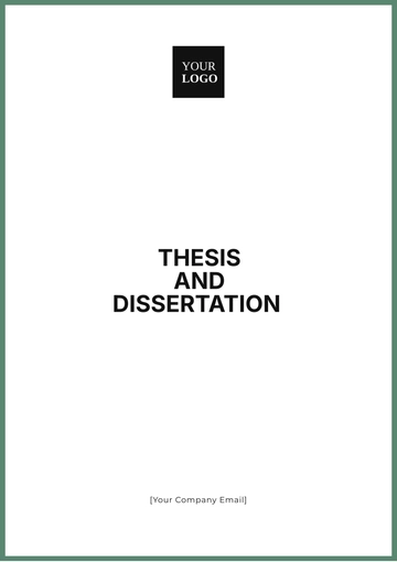 Free Thesis and Dissertation Template to Edit Online