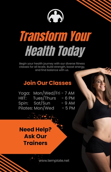 Free Gym Health and Wellness Poster Template to Edit Online