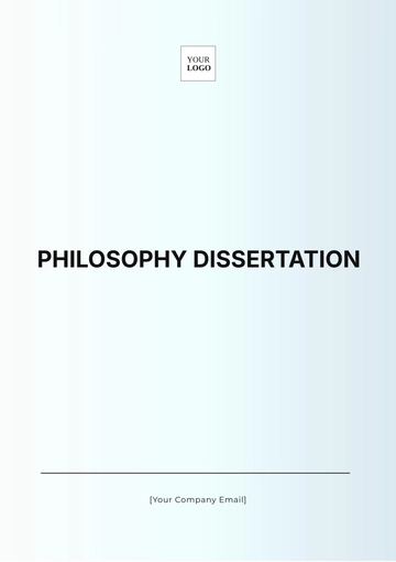 Free Philosophy Dissertation Template to Edit Online