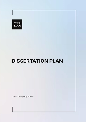 Free Dissertation Plan Template to Edit Online