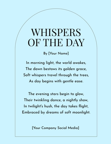 Free Simple Chic Elegant Poem Template to Edit Online