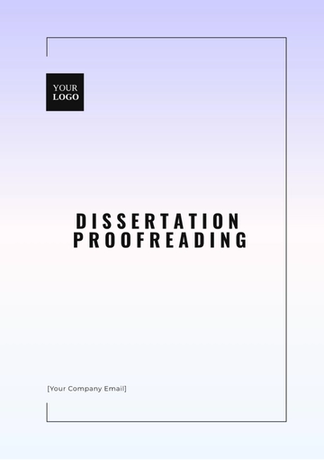 Free Dissertation Proofreading Template to Edit Online