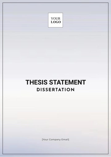 Free Thesis Statement Dissertation Template to Edit Online