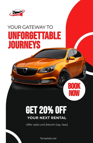 Free Car Rental Travel Promotion Poster Template to Edit Online