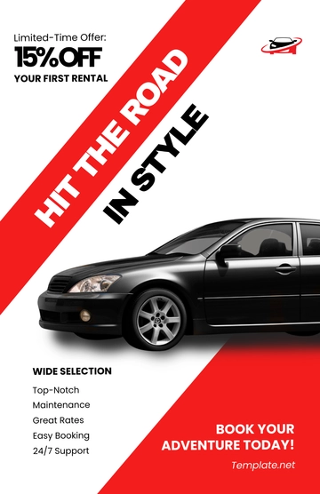 Free Car Rental Service Poster Template to Edit Online
