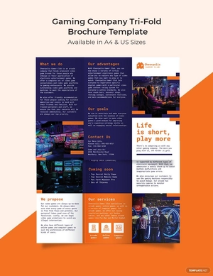 Gaming Company Tri-Fold Brochure Template