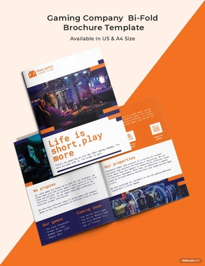 Gaming Company Bi-Fold Brochure Template